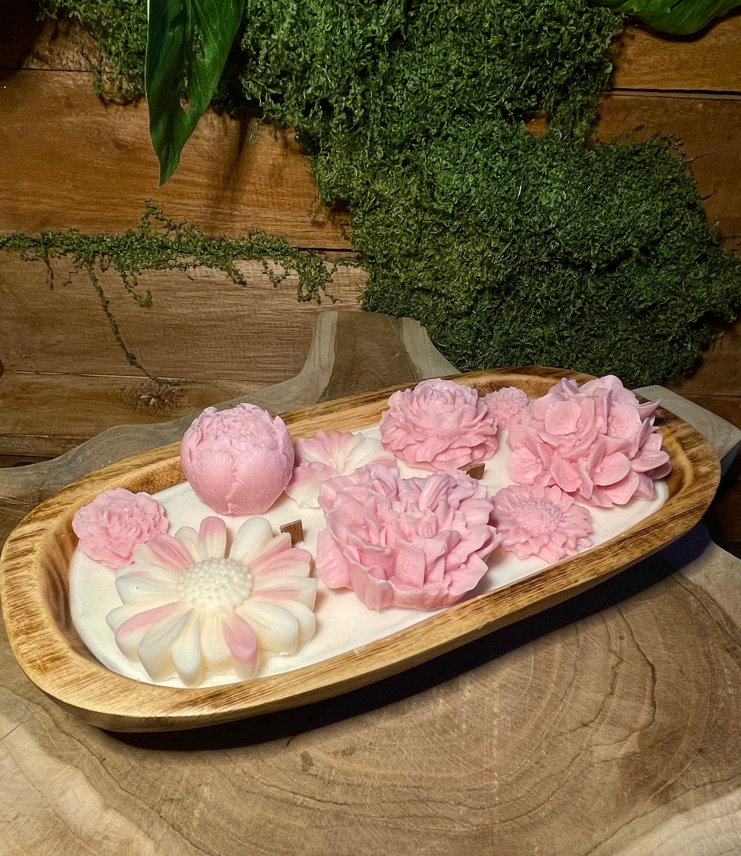 Blumen-Holzschale